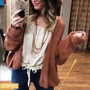 Sadie and Sage Cardigan with boutique ruffle tank